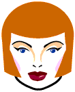 Red-haired woman's face